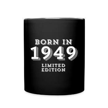 1949, Geburtsjahr, 75 Jahre alt - Tasse einfarbig - Schwarz - Vorne