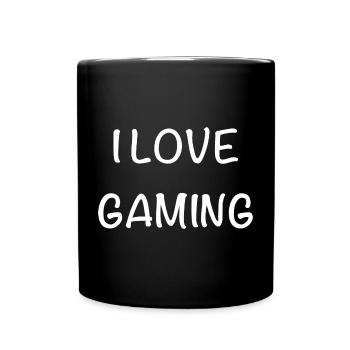 I Love Gaming Schriftzug - Tasse einfarbig - Schwarz - Vorne