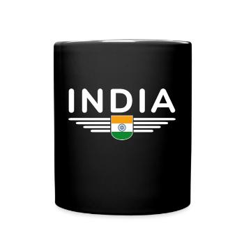 Ich liebe Indien, Outfit T-Shirt Design Geschenk - Tasse einfarbig - Schwarz - Vorne