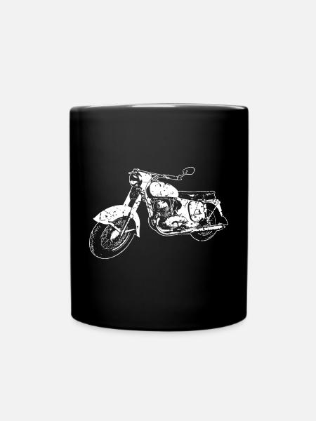 350 vintage motorcycle - Full Colour Mug - black