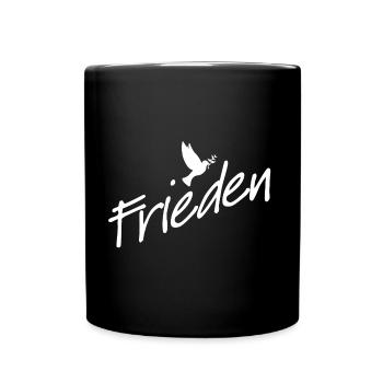 Einfach Frieden für alle - mit Friedenstaube - Tasse einfarbig - Schwarz - Vorne