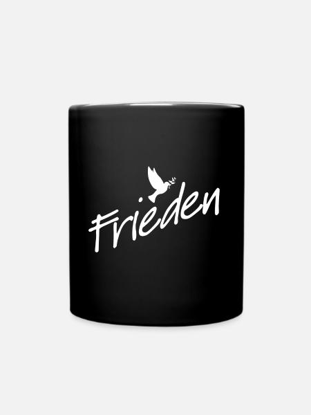 Einfach Frieden für alle - mit Friedenstaube - Tasse einfarbig - Schwarz