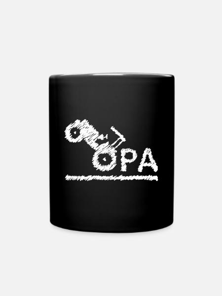 Opa Traktor Landwirt Großvater Geschenk Kritzeln - Tasse einfarbig - Schwarz