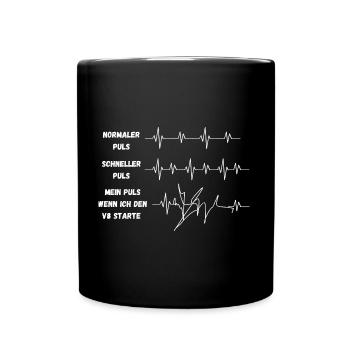 Autoliebhaber Puls - Tasse einfarbig - Schwarz - Vorne