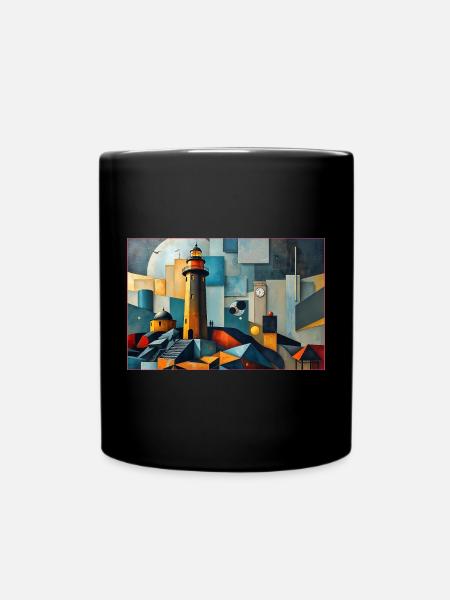 Leuchtturm der Zeit - Tasse einfarbig - Schwarz
