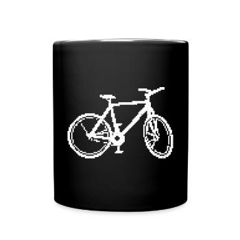 Retro Fahrrad Linie Kunst Design - Tasse einfarbig - Schwarz - Vorne