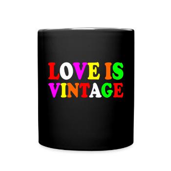 Love is vintage - Full Colour Mug - black - Front
