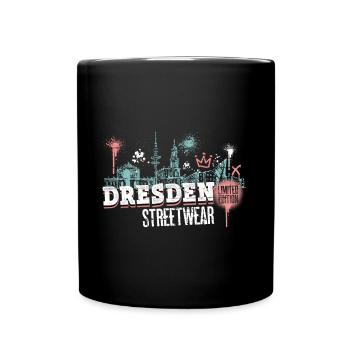Dresden Skyline Stadt Deutschland Graffiti - Tasse einfarbig - Schwarz - Vorne