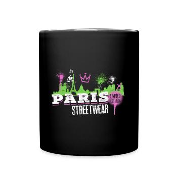 Paris Skyline Ville France Graffiti Art - Mug uni - noir - Devant