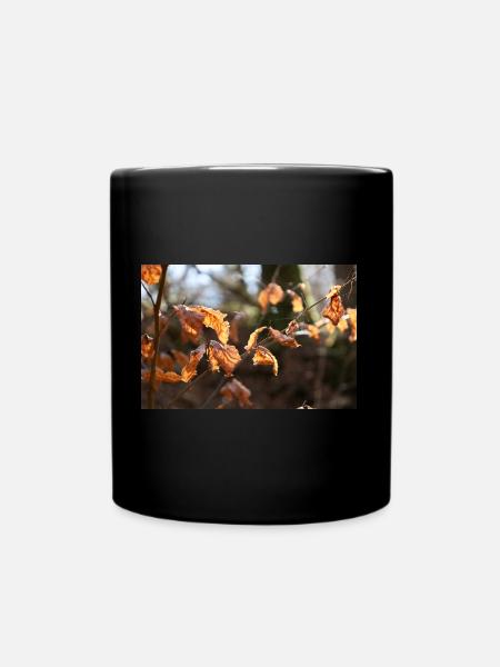 Herbstblätter - Tasse einfarbig - Schwarz