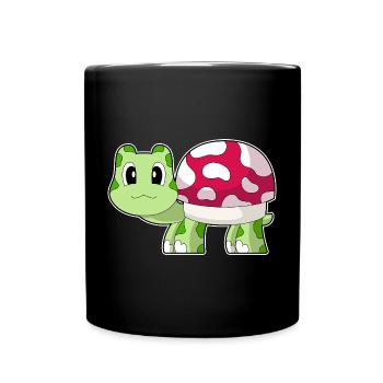 Champignon Tortue - Mug uni - noir - Devant