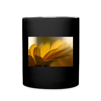 Golden Floral Light Macro - Full Colour Mug - black - Front