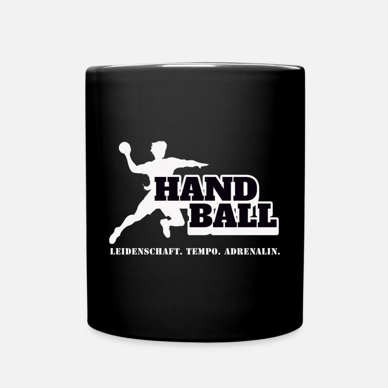 Handball Kraft und Tempo - Tasse einfarbig - Schwarz