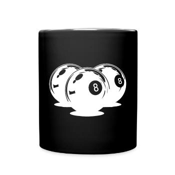 Billardkugeln Zeichnung - Tasse einfarbig - Schwarz - Vorne