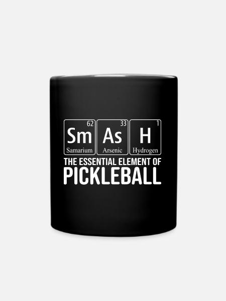 Fun Periodic Table of Elements Pickleball - Full Colour Mug - black