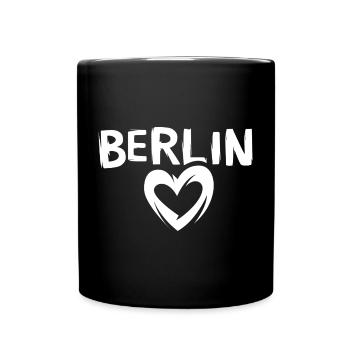 Ich liebe Berlin - Herzsymbol Berliner - Tasse einfarbig - Schwarz - Vorne