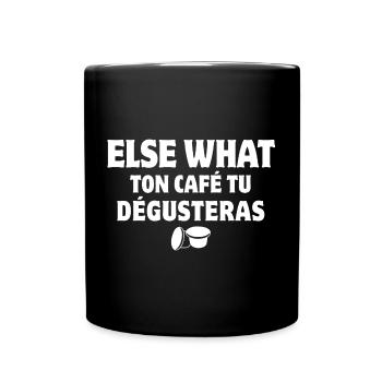 café, grain de café, pause café - Mug uni - noir - Devant