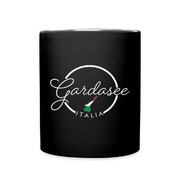 Gardasee, Lago di Garda - Tasse einfarbig - Schwarz - Vorne