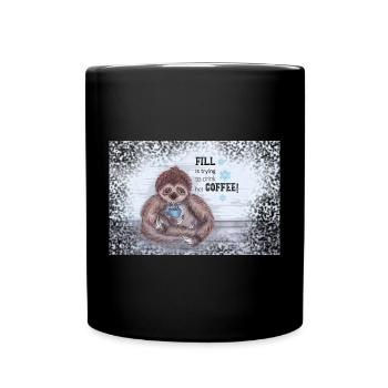 Fill is trying to drink hot coffee - Tasse einfarbig - Schwarz - Vorne