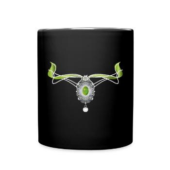 Motif de collier élégant embelli dans un style traditionnel - Mug uni - noir - Devant