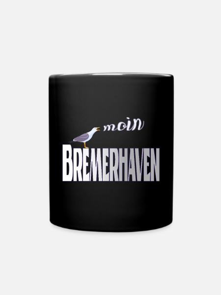 Bremerhaven Möwe & Moin Design - Tasse einfarbig - Schwarz