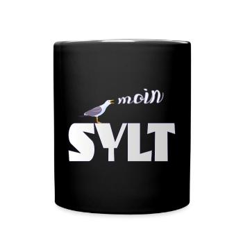 Sylt Möwe & Moin Design - Tasse einfarbig - Schwarz - Vorne
