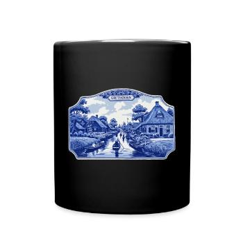 Giethoorn delft blue - Full Colour Mug - black - Front