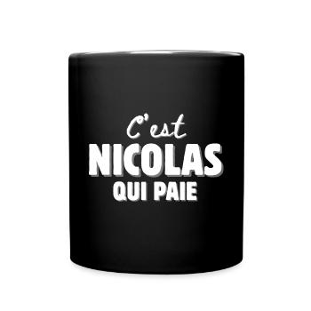Nikolaus. Vorname Nicolas - Tasse einfarbig - Schwarz - Vorne