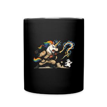 Ghost Hunter Unicorn - Full Colour Mug - black - Front