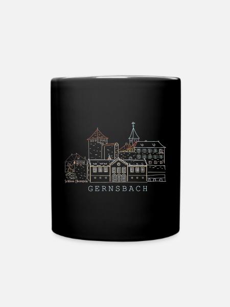 Gernsbach, Zeichnung Schloss Eberstein Schwarzwald - Tasse einfarbig - Schwarz