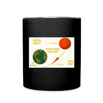 Delta v in km/s für Erde Mars Transfer - Tasse einfarbig - Schwarz - Vorne
