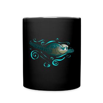 Wasserschildkröte - Tasse einfarbig - Schwarz - Vorne