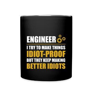 ENGINEERS - we save the world - Full Colour Mug - black - Front