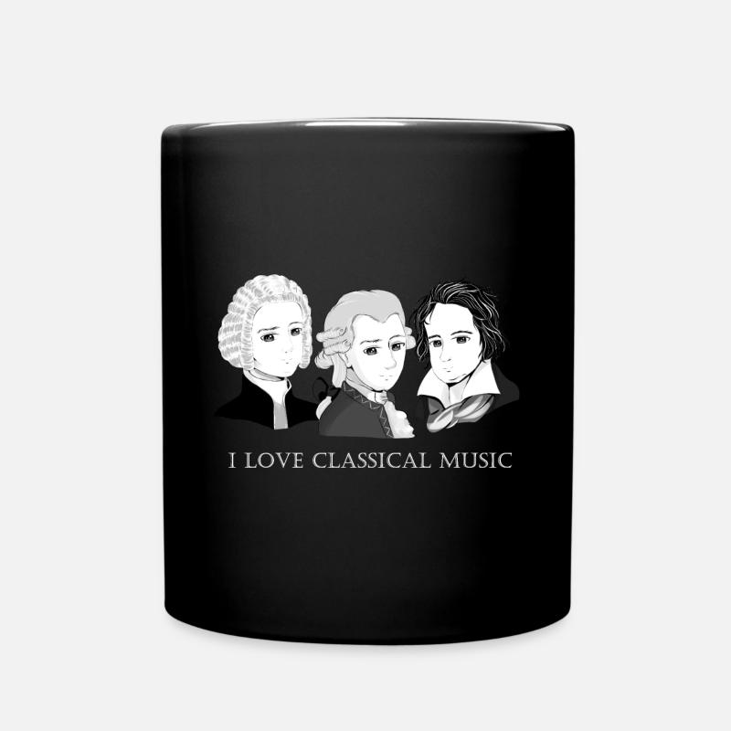 Bach - Mozart - Beethoven: J'aime la musique classique - Mug uni - noir