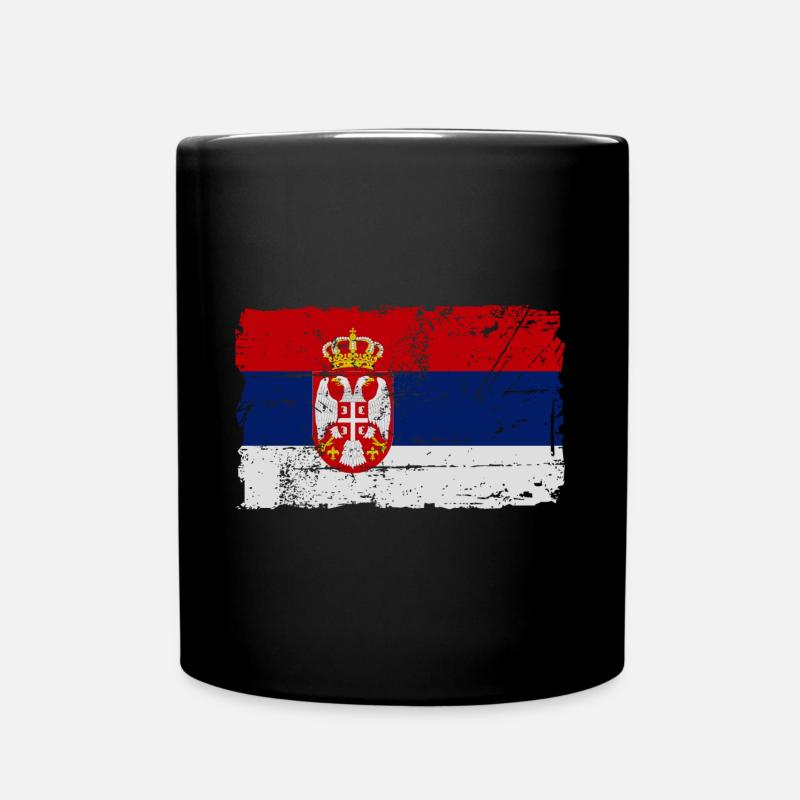 Serbien Fahne - Tasse einfarbig - Schwarz