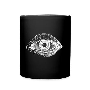 L'oeil qui voit - Var. II sait - Mug uni - noir - Devant