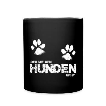 Il va avec les chiens 3 - Mug uni - noir - Devant