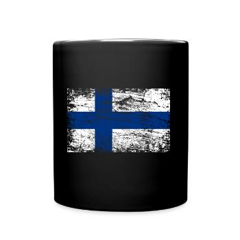 Flag of Finland - Full Colour Mug - black - Front