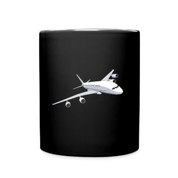 Flugzeug Passagierflugzeug Düsenflugzeug - Tasse einfarbig - Schwarz - Vorne