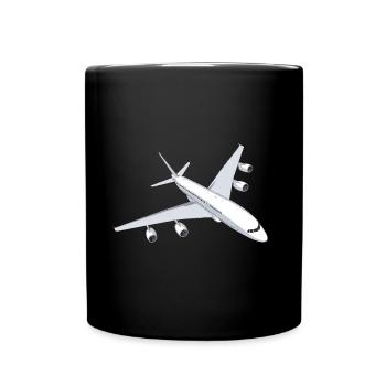 Flugzeug Passagierflugzeug Düsenflugzeug - Tasse einfarbig - Schwarz - Vorne