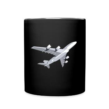 Flugzeug Passagierflugzeug Düsenflugzeug - Tasse einfarbig - Schwarz - Vorne