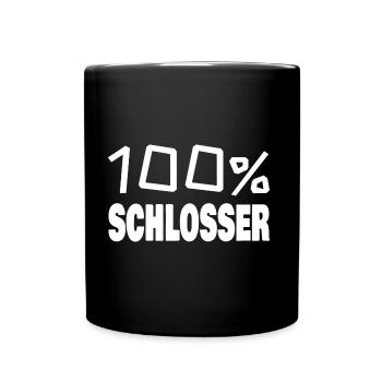 100 Prozent Schlosser - Tasse einfarbig - Schwarz - Vorne