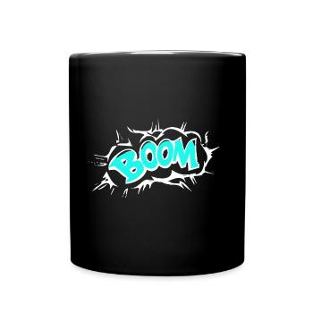 Comic BOOM - Tasse einfarbig - Schwarz - Vorne