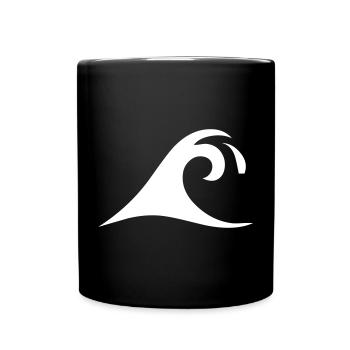 Welle Wellen - Tasse einfarbig - Schwarz - Vorne