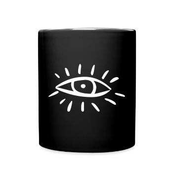 Auge Zyklop - Tasse einfarbig - Schwarz - Vorne