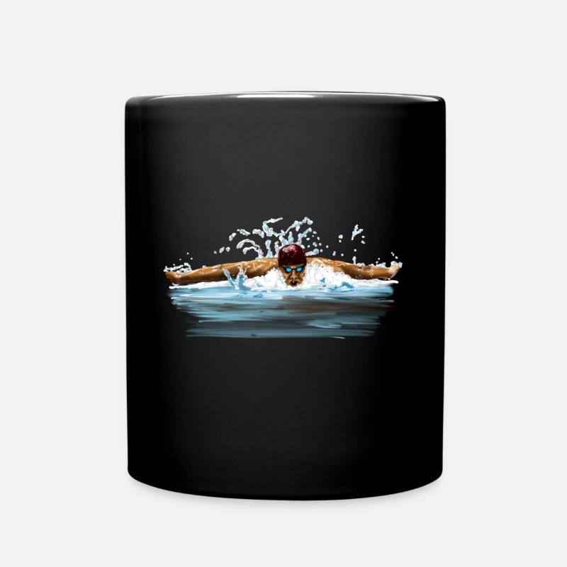 Schwimmer - Tasse einfarbig - Schwarz