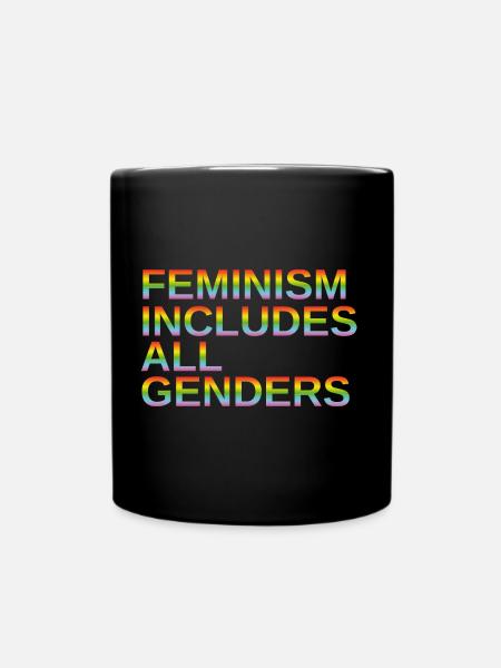 Feminism includes all genders - Tasse einfarbig - Schwarz