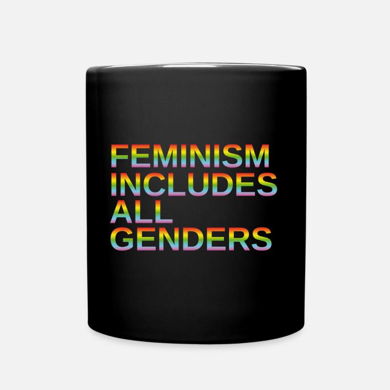 Feminism includes all genders - Tasse einfarbig - Schwarz