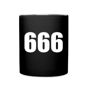 666 - die Zahl des Tieres - Tasse einfarbig - Schwarz - Vorne