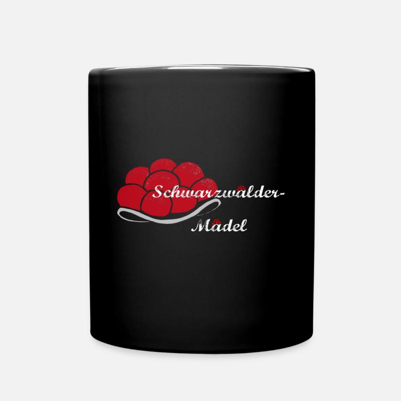 Schwarzwälder-Mädel Bollenhut - Tasse einfarbig - Schwarz